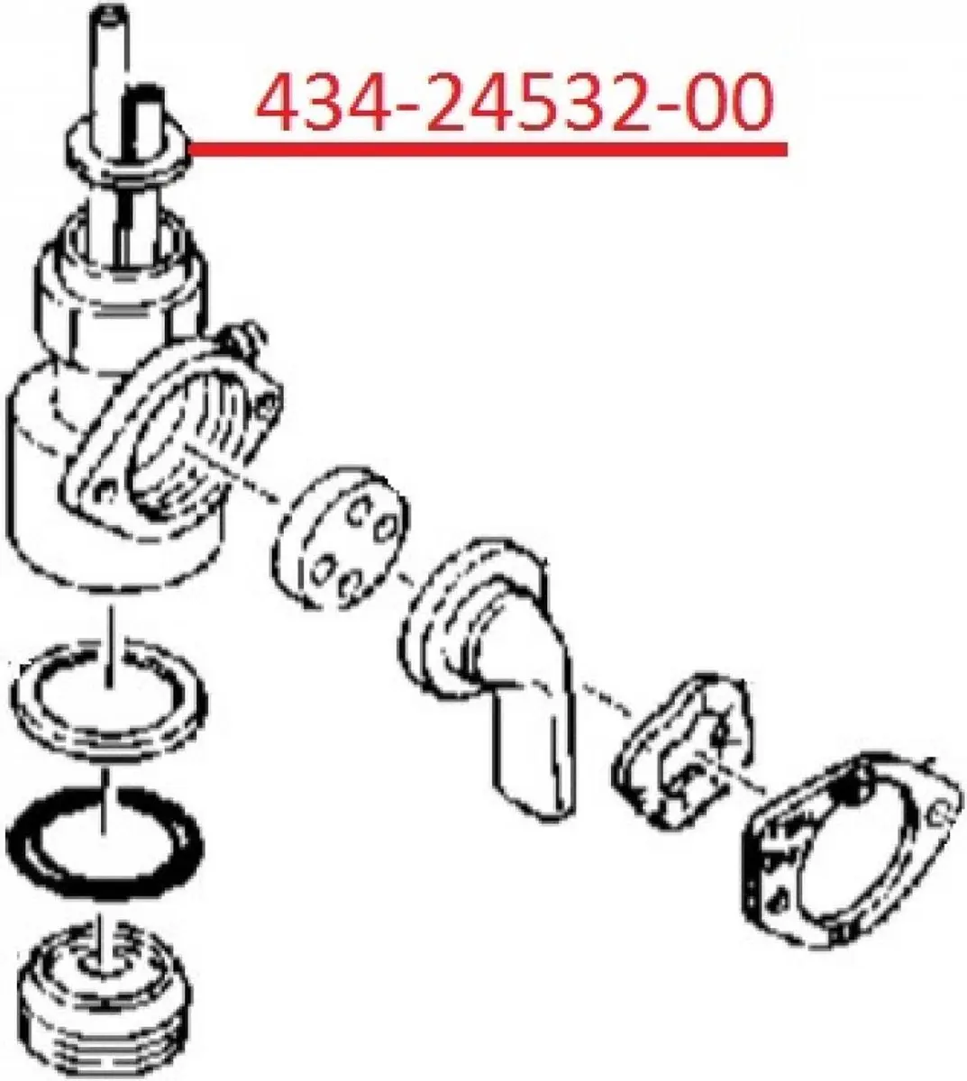 Yamaha 434-24532-00 Benzineklep Pakking 10x14x1.5mm