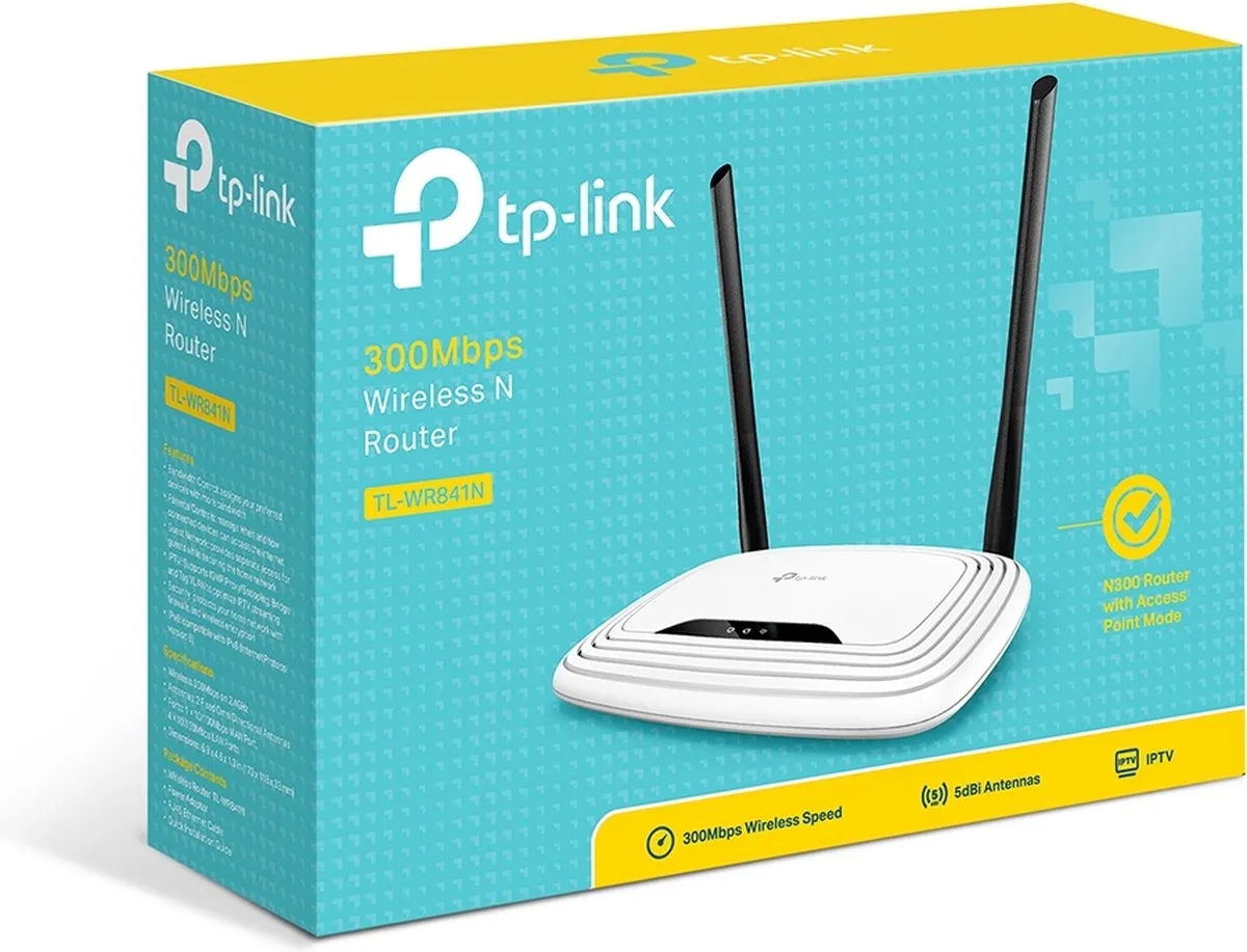 TP-Link TL-WR841N Router 300 Mbps WiFi 4 - Zwart/Wit