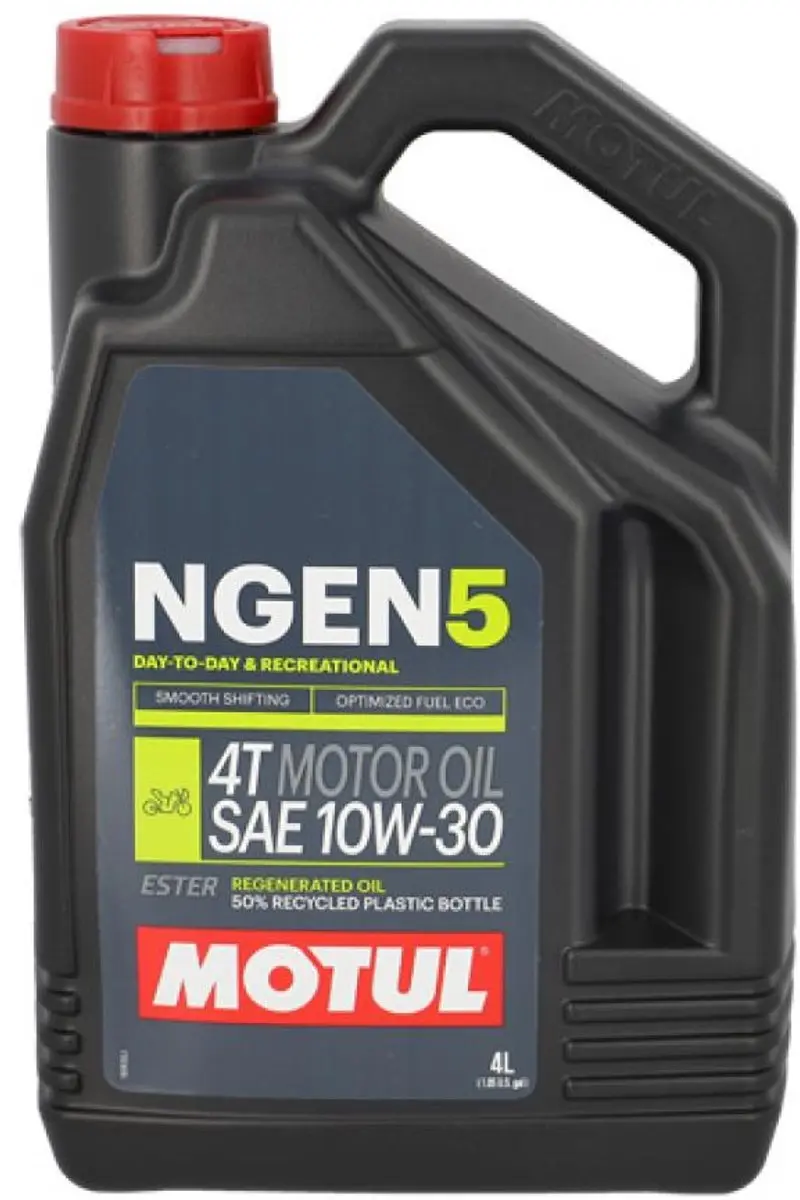 Motul 10W30 Ngen 5 4T Motorolie - 4L - Rood/Zwart - afbeelding 5 van 6