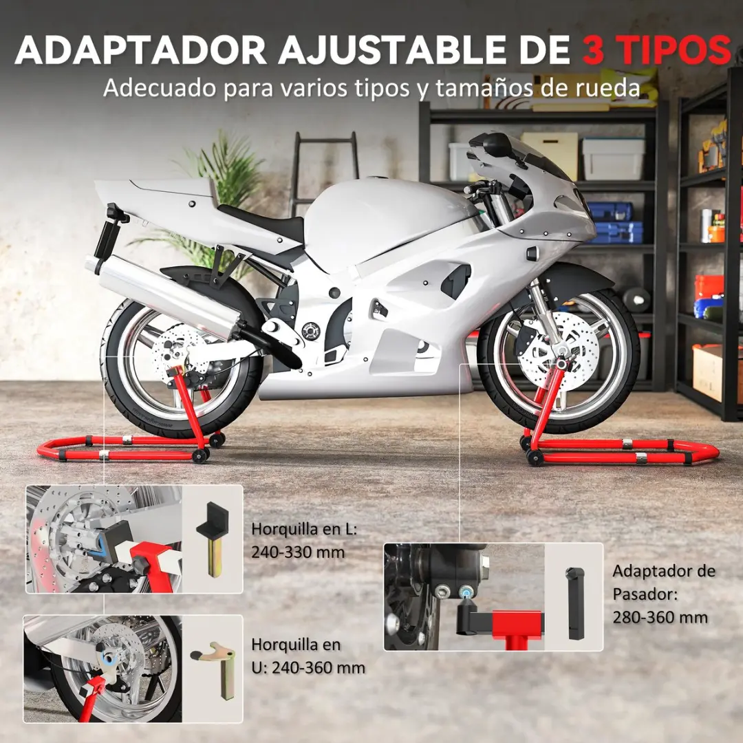 ECTEATOY Motorfiets Paddockstand Set - 390kg - Universeel - afbeelding 6 van 6