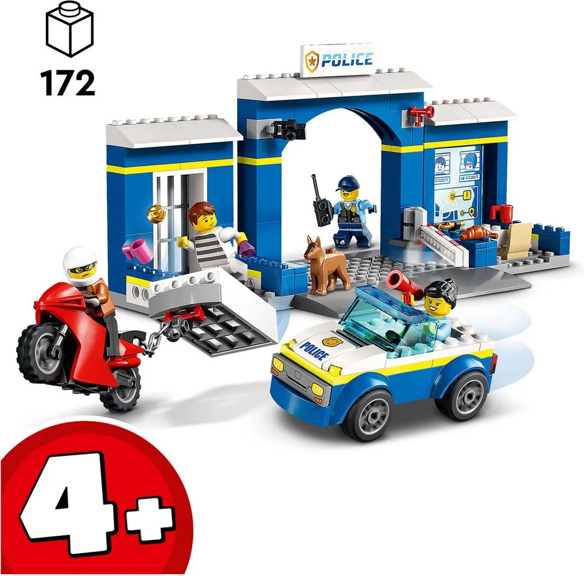 LEGO City Achtervolging Politiebureau Bouwset 60370 - Meerkleurig - afbeelding 6 van 6