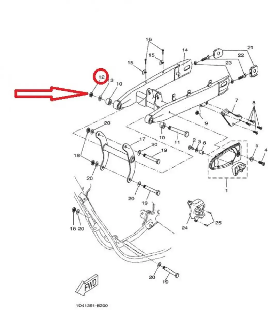 Yamaha 50 DTR M14 P150 Asremmoer - 2003-2011