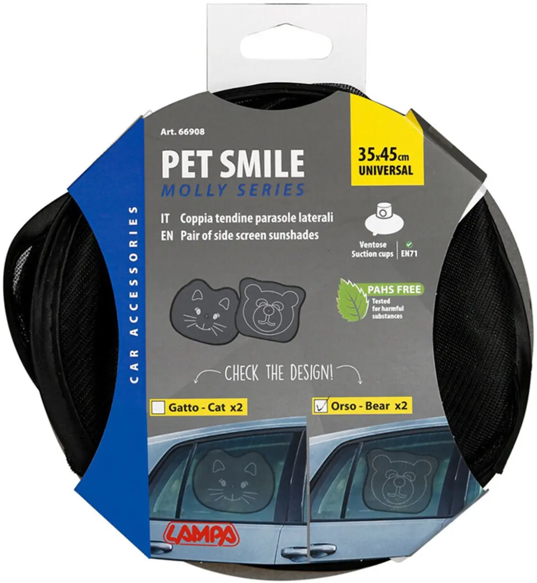 Lampa Molly-Face Zijruit Zonneschermen 35x45cm - Set van 2 - Assorti Beer & Kat Design