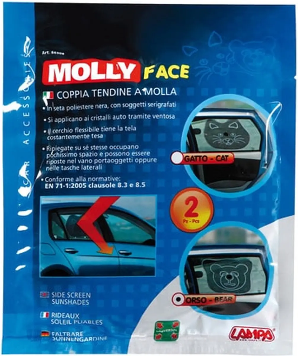Lampa Molly-Face Zijruit Zonneschermen 35x45cm - Set van 2 - Assorti Beer & Kat Design