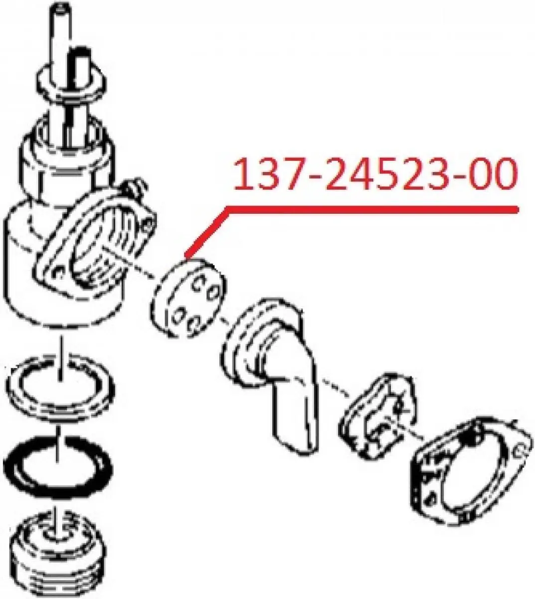 Yamaha 125 DT Binnenste Pakking Benzinekraan 137-24523