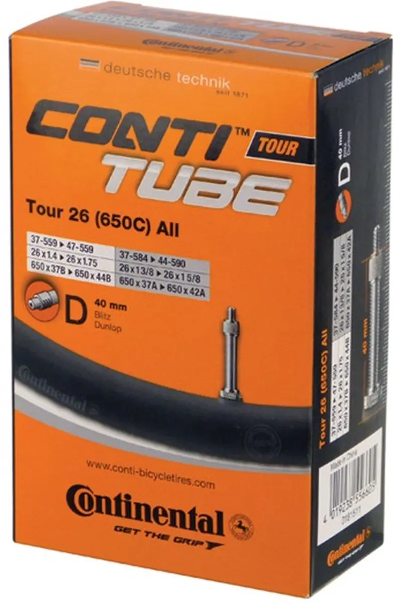 Continental Conti-Tube Binnenband 26"/27.5" - Dunlop 40mm - Zwart