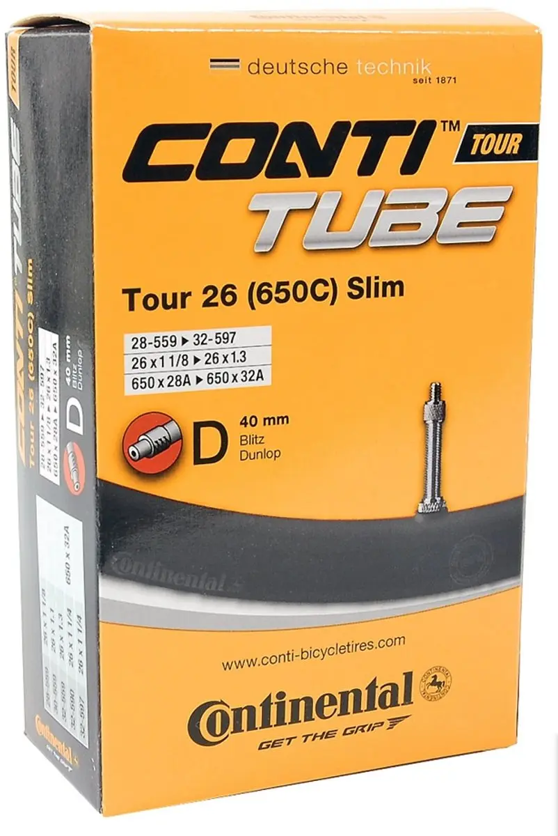 Continental Conti-Tube Binnenband 26"/27.5" - Dunlop 40mm - Zwart