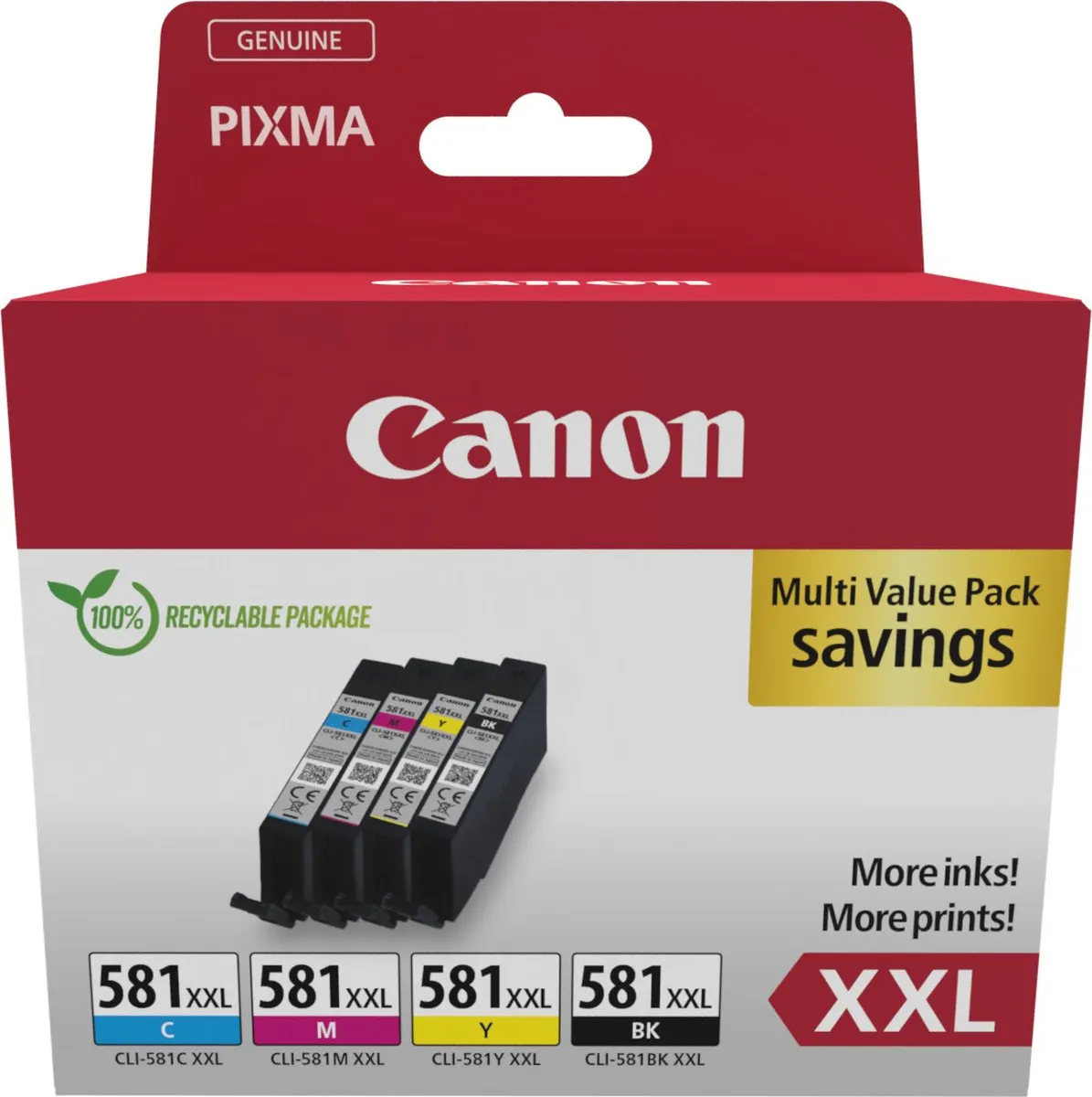 Canon CLI-581XXL Inktcartridge - Zwart + 3 Kleuren
