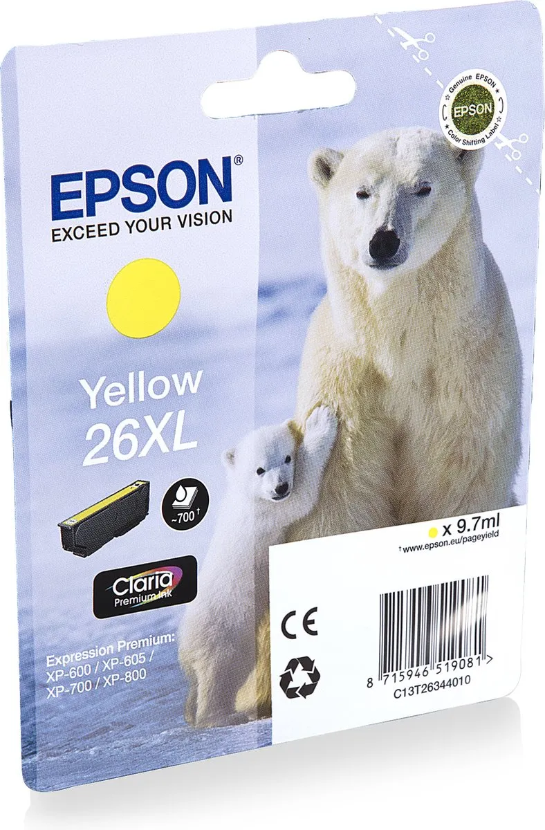 Epson 26XL Geel C13T26344010 Inktcartridge