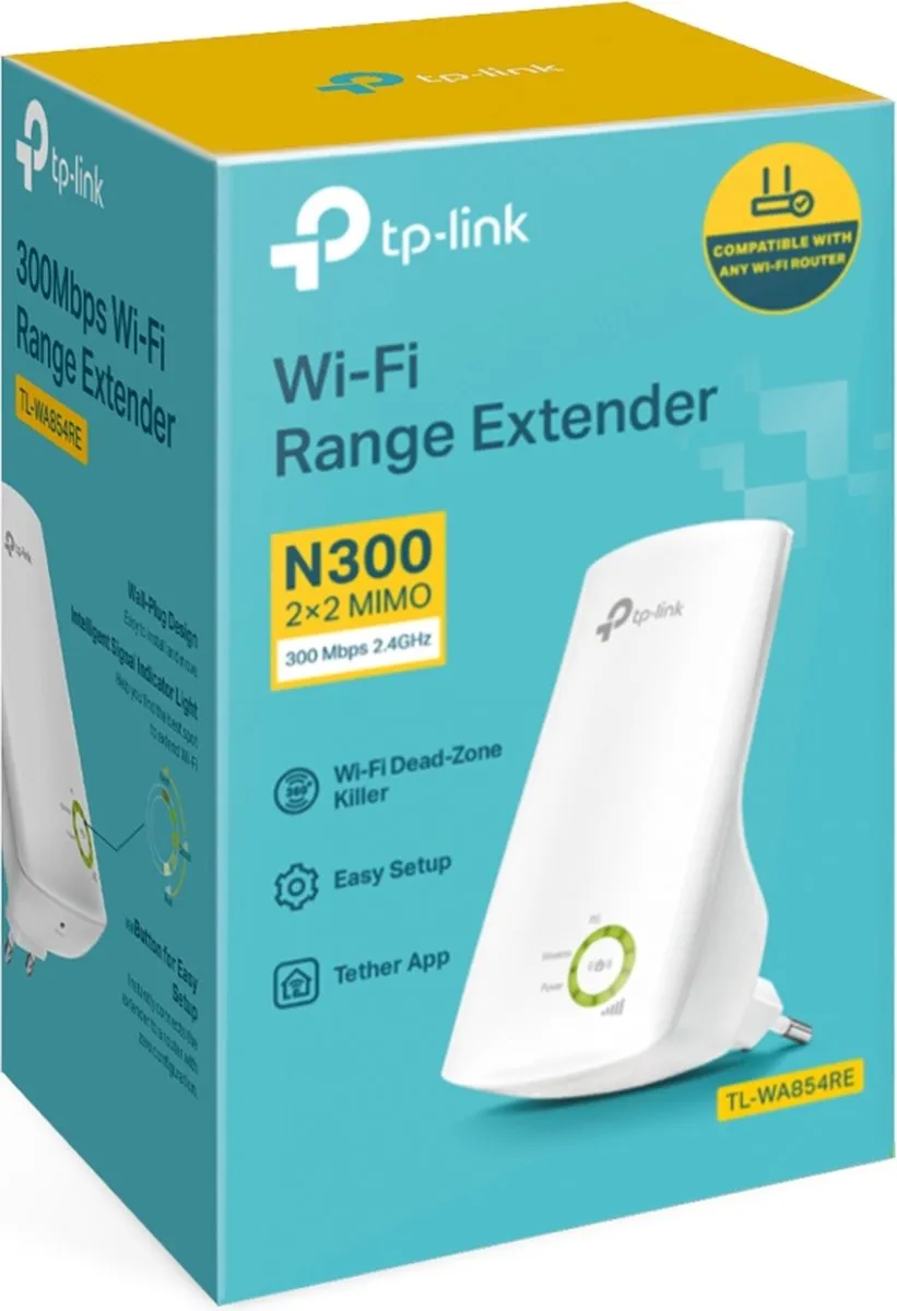 TP-Link TL-WA854RE WiFi Repeater 300 Mbps - Wit