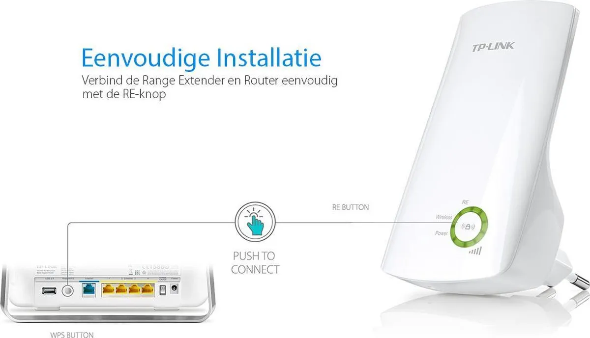 TP-Link TL-WA854RE WiFi Repeater 300 Mbps - Wit