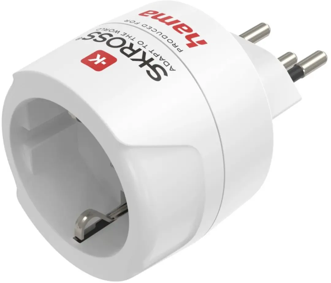 Hama Skross Reisstekker Wit - Type E/F naar J/L/N