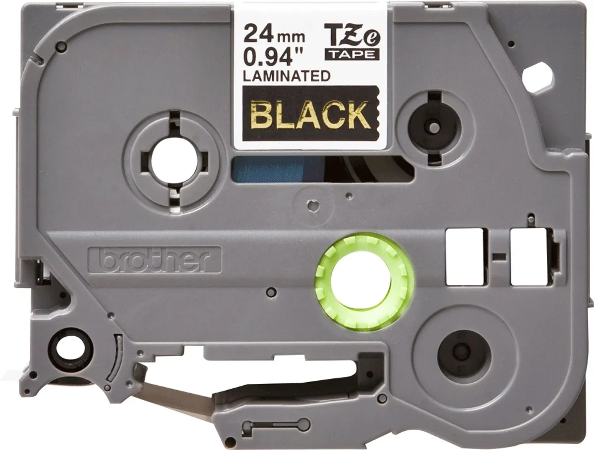 Brother TZ-354 Tape 24mm - Goud op zwart - 8m