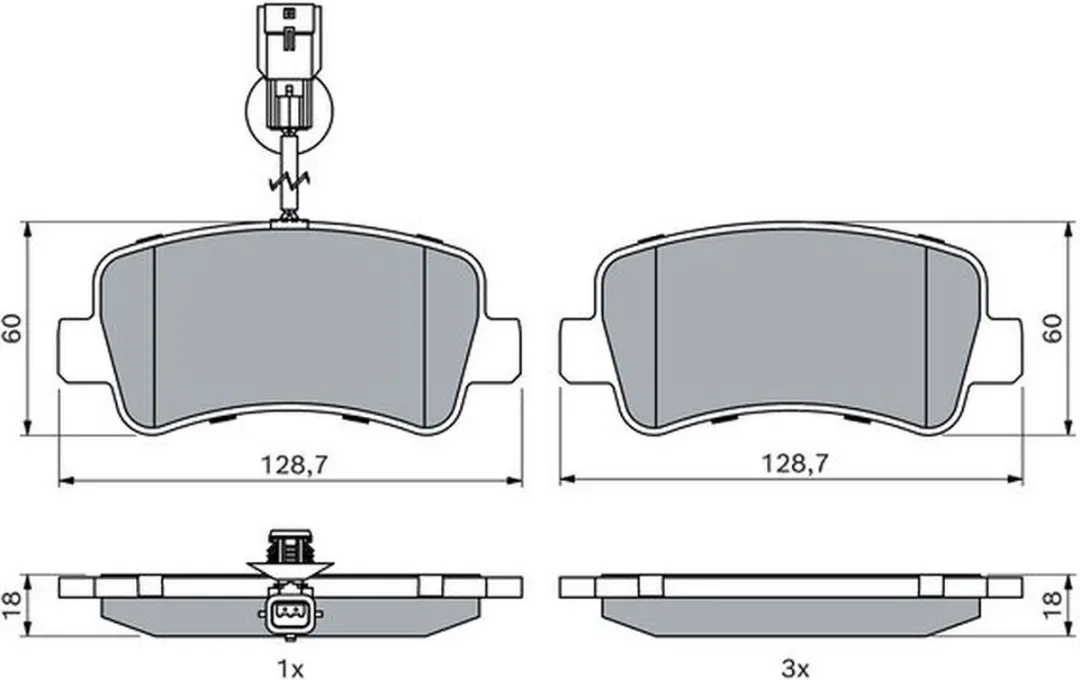 Bosch 0986494500 Remblokken - 4 Stuks - Zwart