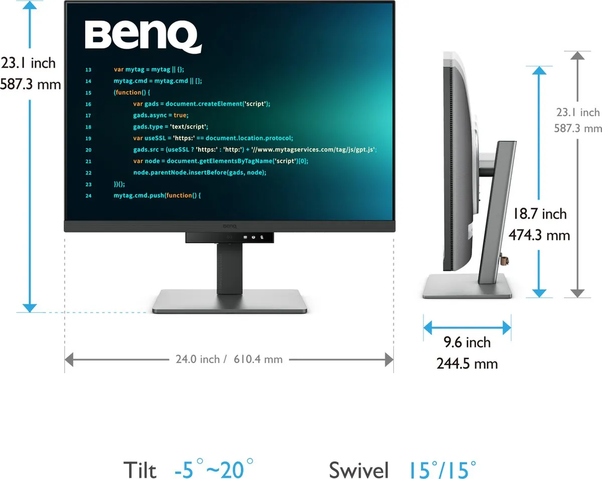 BenQ RD280U 4K Monitor 28,2 inch - EyeCare - USB-C 90W