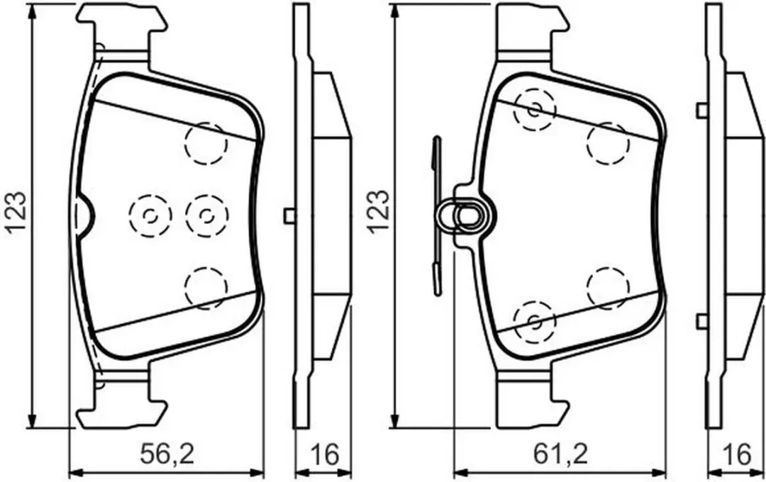 Bosch 0986494658 Plaquettes Remschijven - 4 Stuks