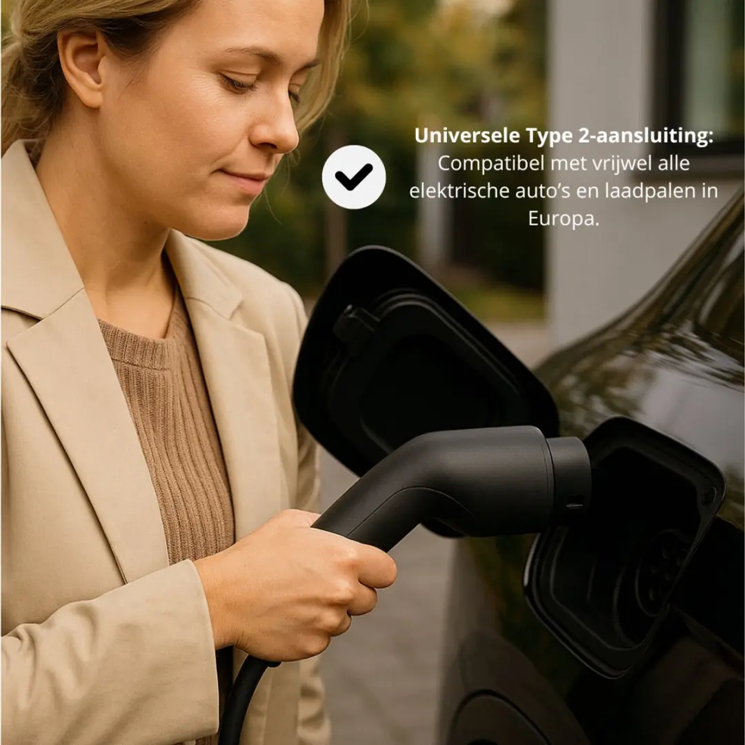 Deltaco e-Charge EV-1215 Oplaadkabel Type 2 - 32A - 5m Zwart