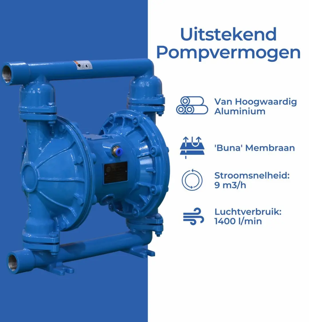 TETRA Tools TDPK-25 Pneumatische Membraanpomp - Roestvrijstaal