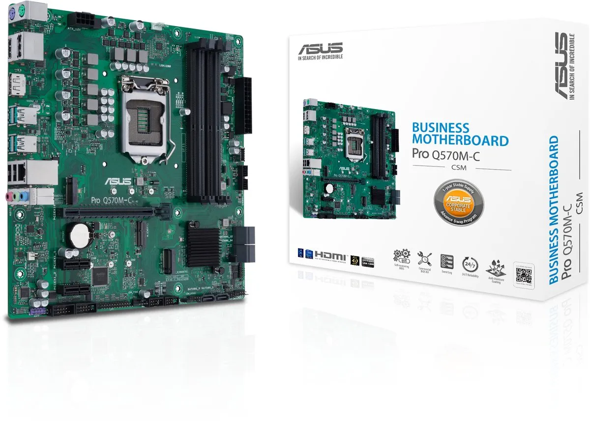 ASUS PRO Q570M-C/CSM Micro ATX Moederbord - Q570