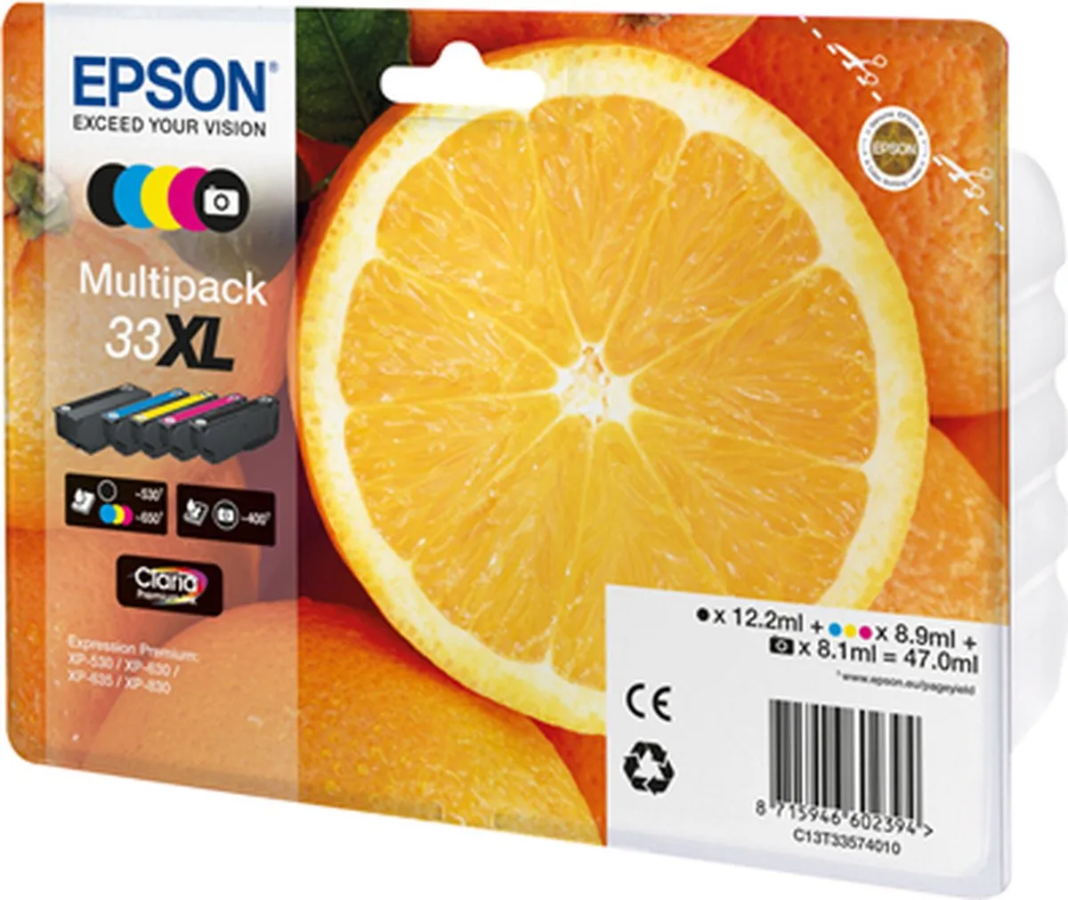 Epson 33XL Inktcartridge - 530 Pagina's - C13T33574010