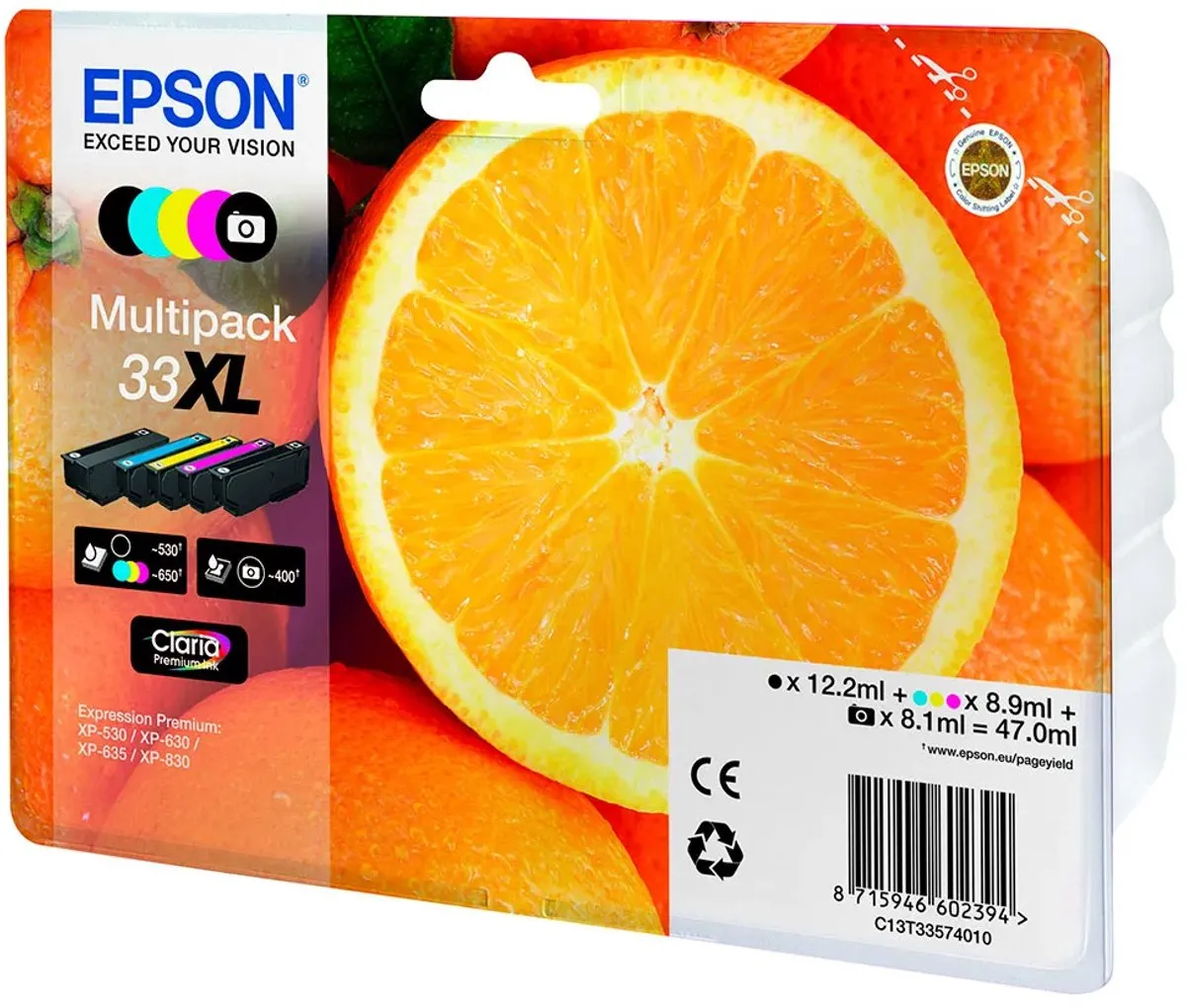 Epson 33XL Inktcartridge - 530 Pagina's - C13T33574010