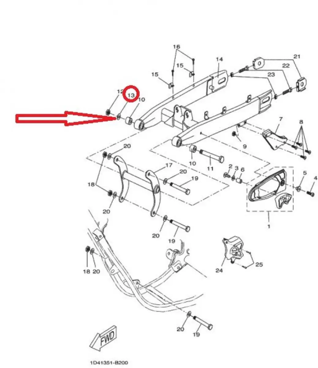Yamaha 1D4-F2142-00 Visserie 15x28x2.5mm