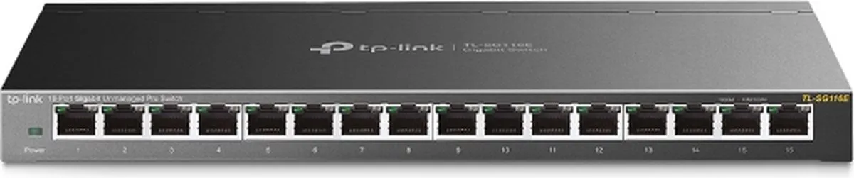 TP-Link TL-SG116E Netwerkswitch 16 Poorten - Zwart