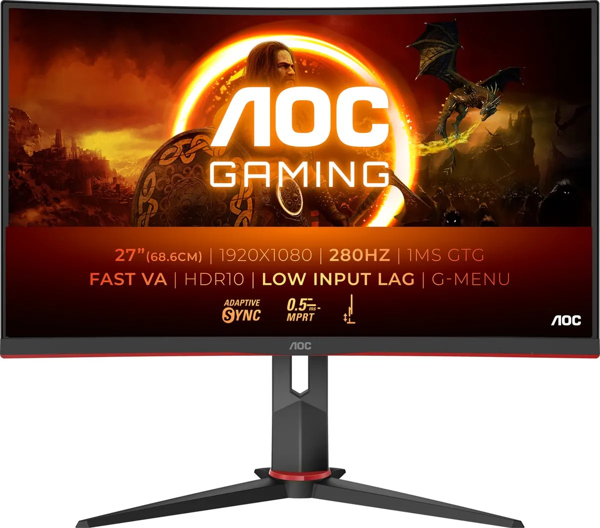 AOC G2 C27G2Z3/BK Curved Gaming Monitor 27"