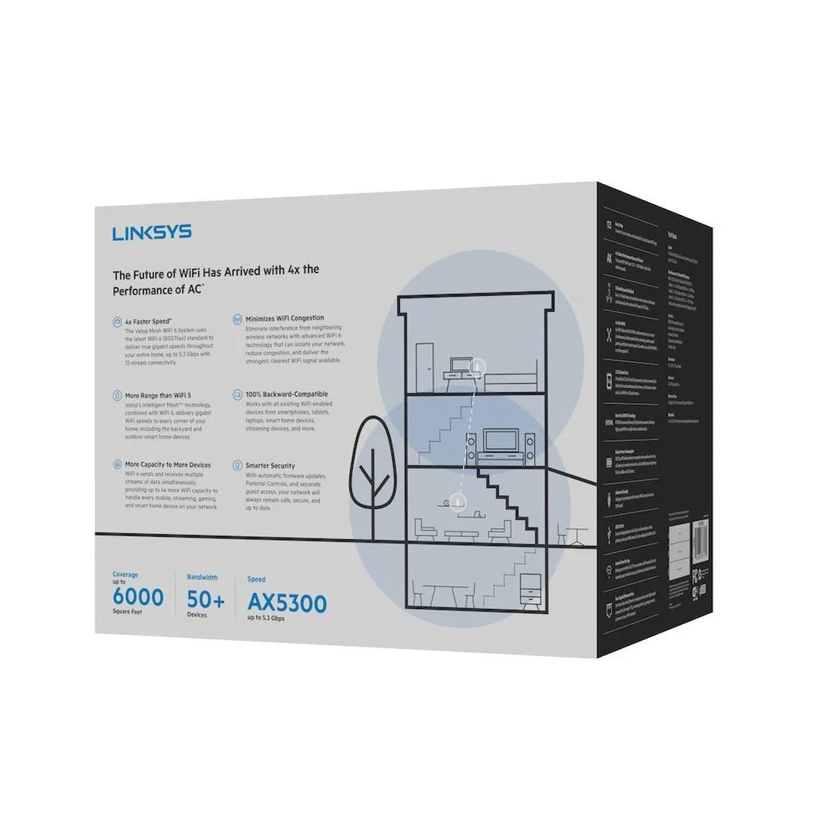 Linksys Velop MX10600 Mesh WiFi 6 Tri-Band 2-Pack - Wit