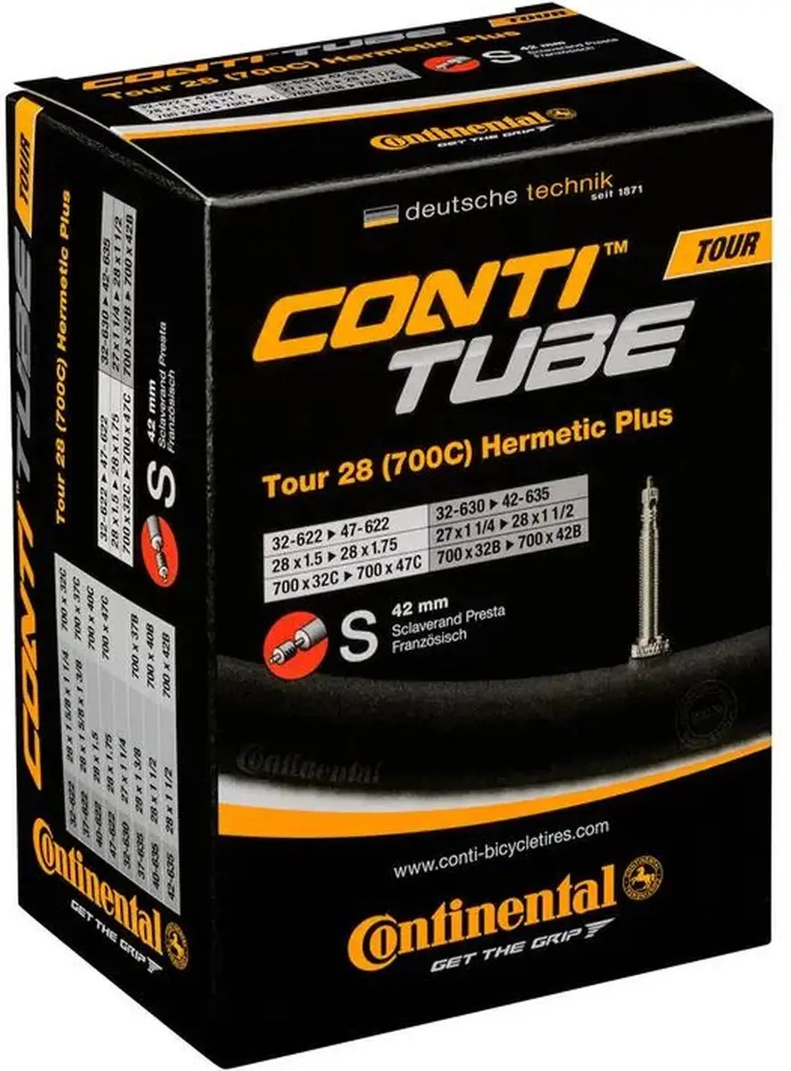 Continental Tour Presta 42mm Binnenband 700C/32-47 - Zwart