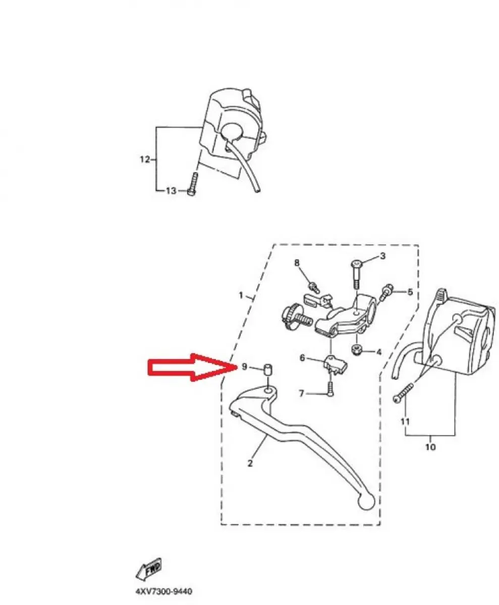 Yamaha 5JJ-83913 Entretoise Axe Levier Embrayage