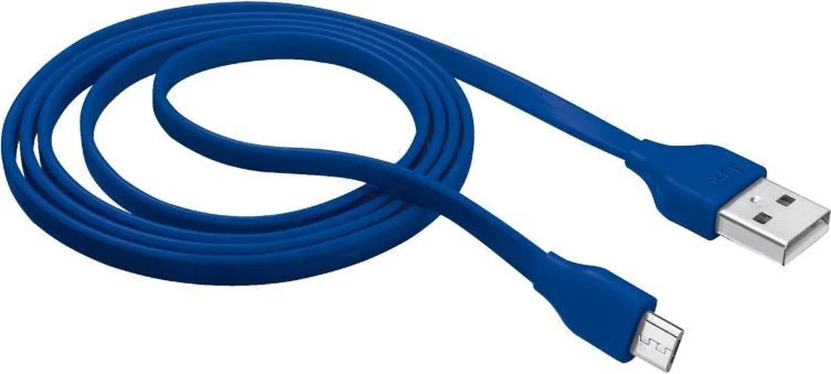 Trust Mobile Micro-USB Kabel Plat 1m - Blauw