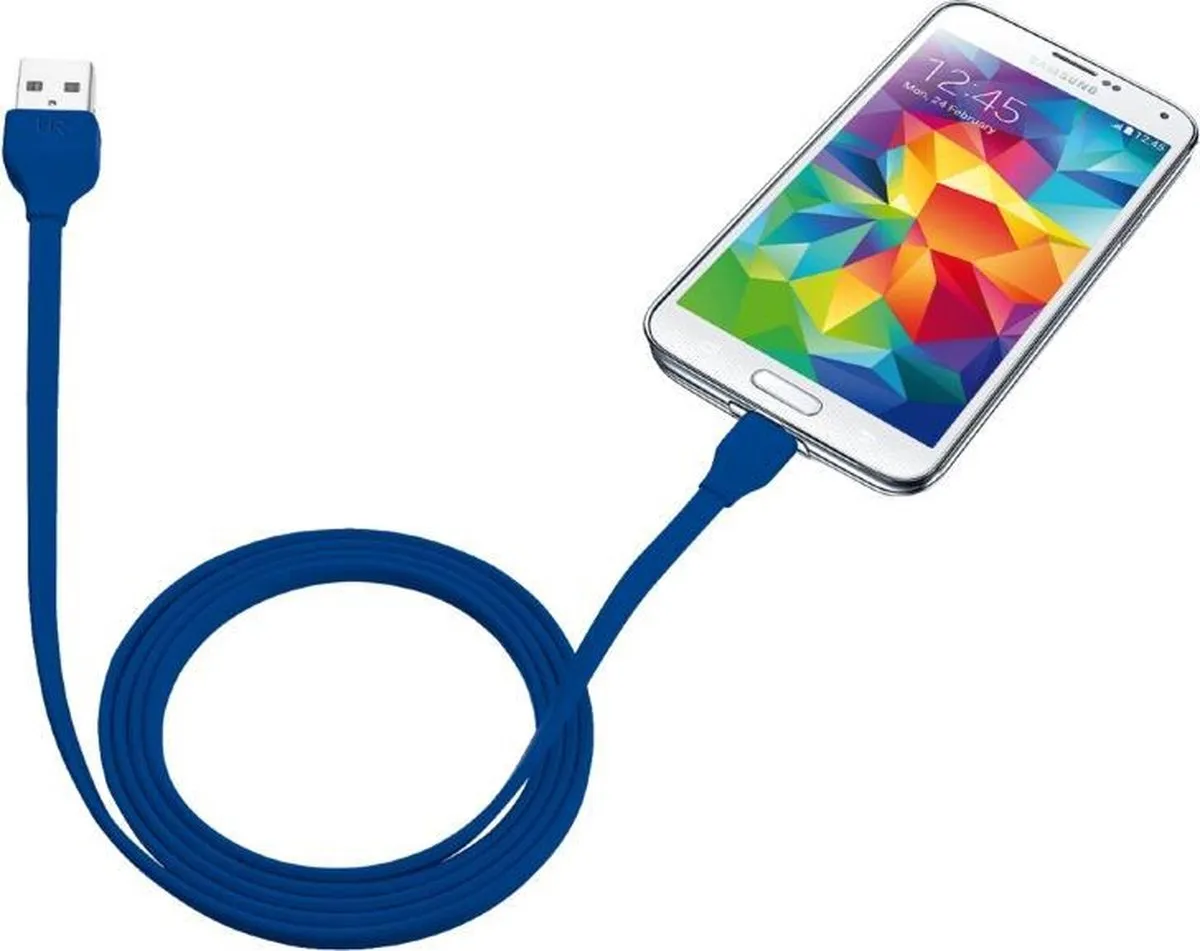 Trust Mobile Micro-USB Kabel Plat 1m - Blauw