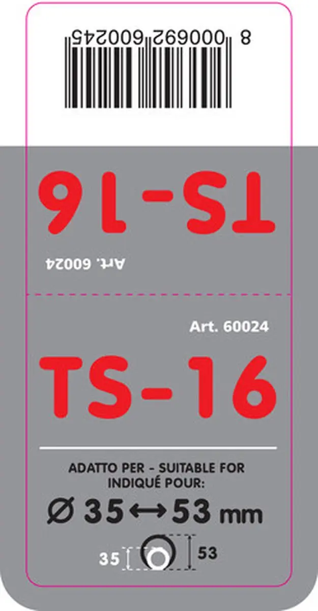 Lampa TS-16 S RVS Uitlaatpijp - Ø35-53mm - Zilver