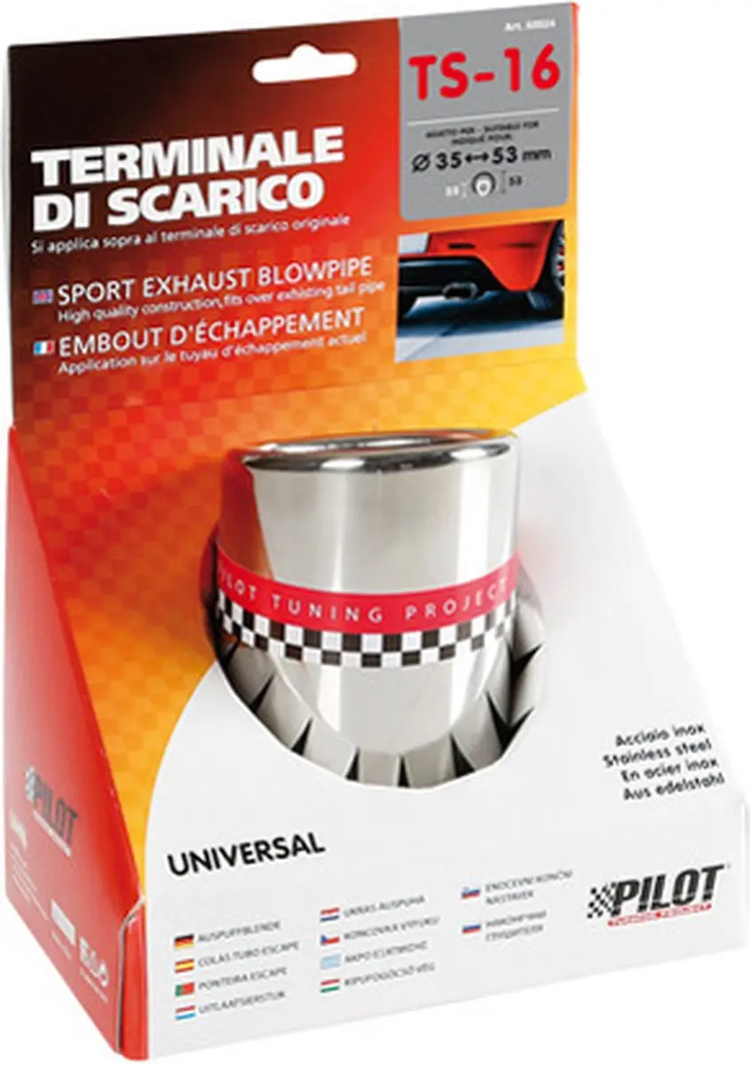 Lampa TS-16 S RVS Uitlaatpijp - Ø35-53mm - Zilver