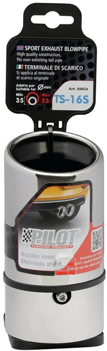 Lampa TS-16 S RVS Uitlaatpijp - Ø35-53mm - Zilver