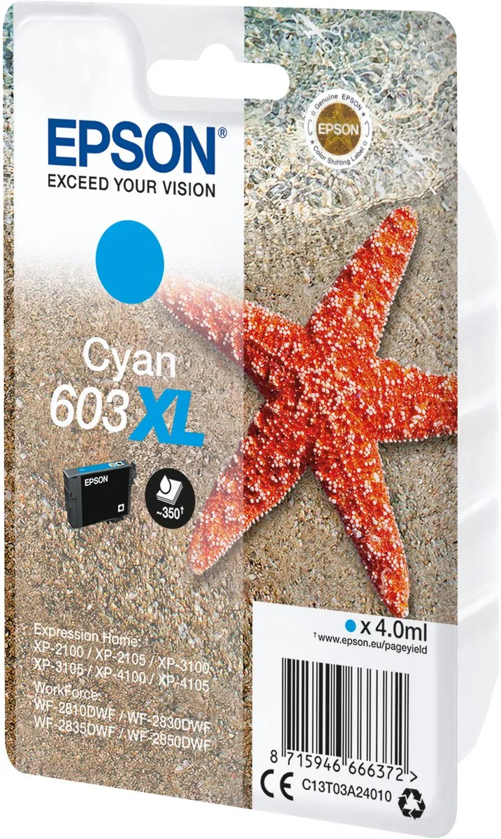 Epson 603XL Cyan Inktcartridge - 700 Pagina's