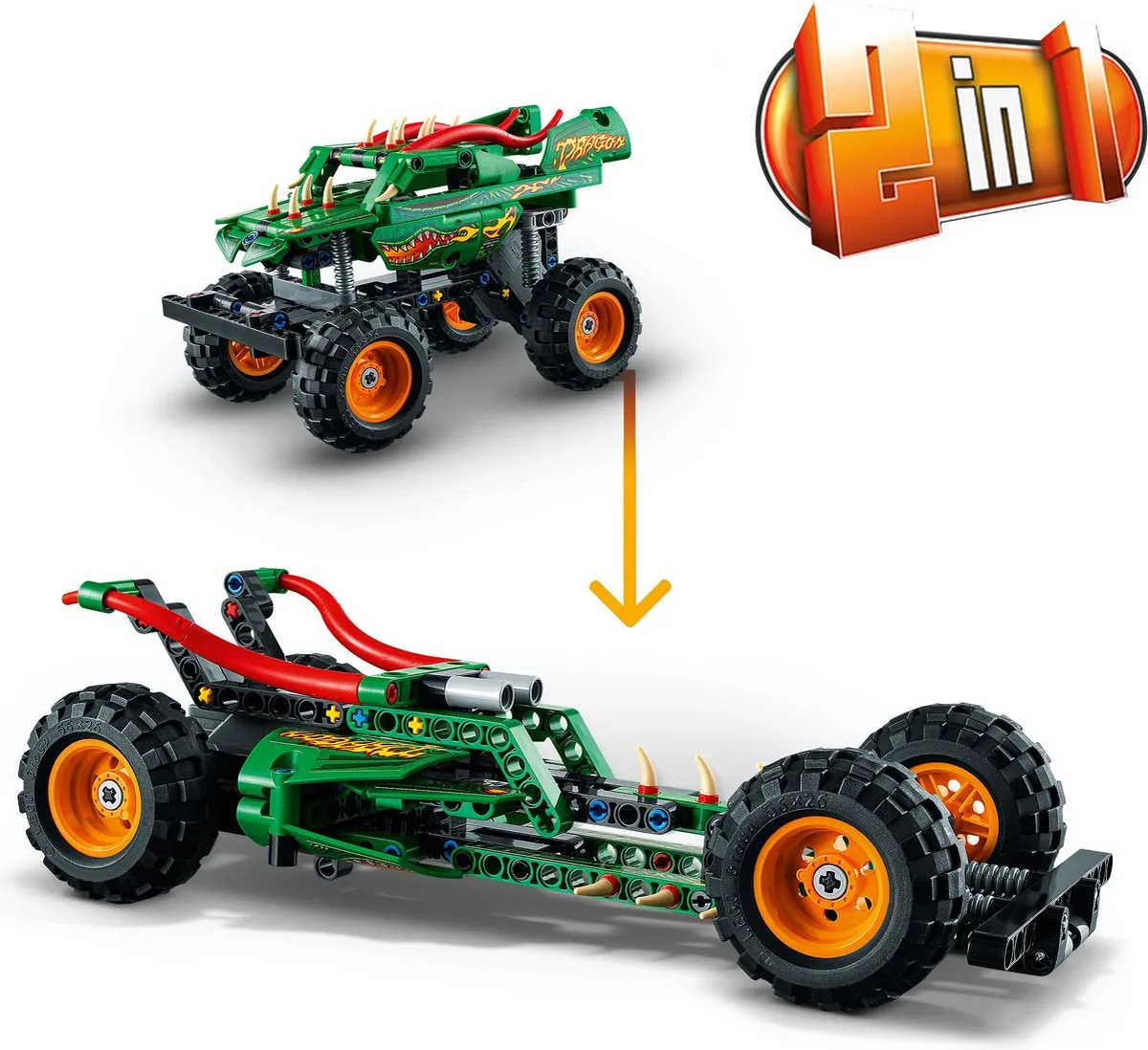 LEGO Technic Monster Jam Dragon 42149 - Meerkleurig