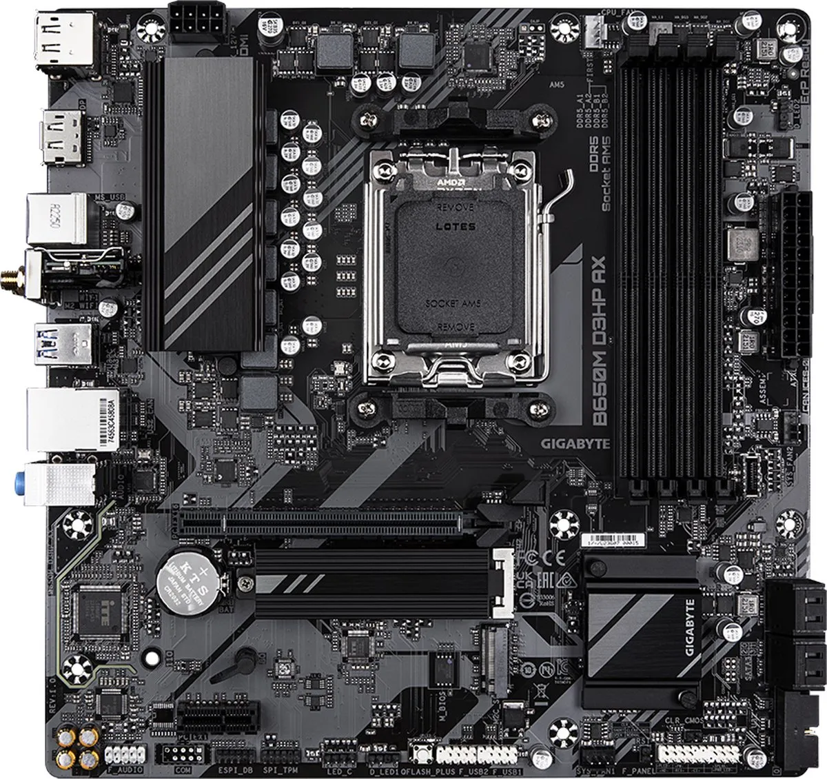 Gigabyte B650M D3HP AX Moederbord - AM5 microATX - afbeelding 6 van 6
