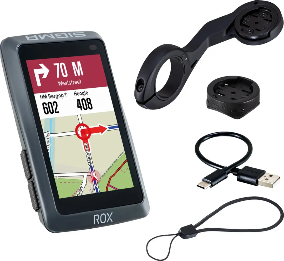 Sigma ROX 12.1 Evo GPS Fietscomputer Night Gray - Long Butler Houder - afbeelding 3 van 6