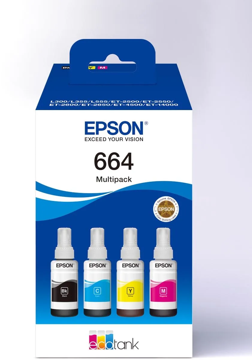 Epson EcoTank ET-664 Multipack Inktflessen - 4x70ml