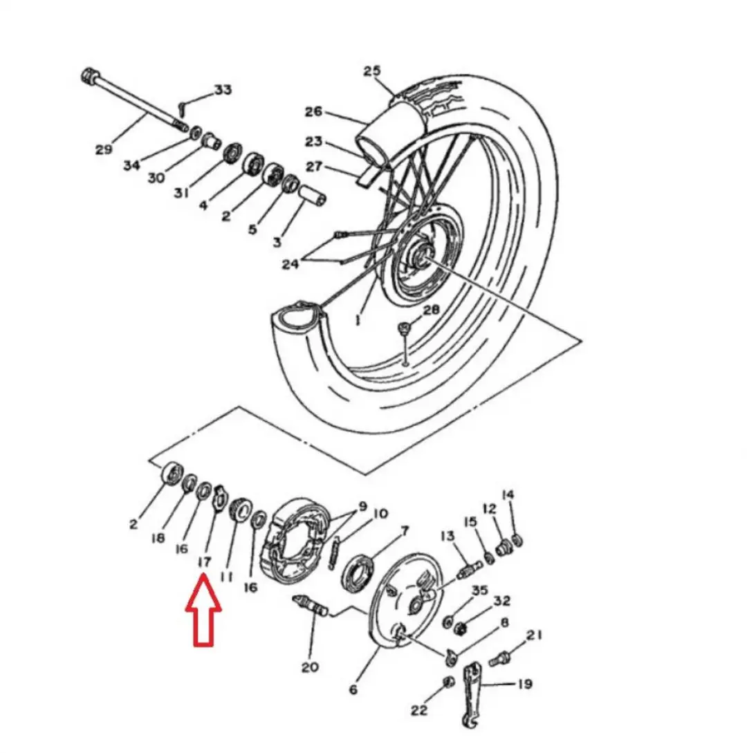 Yamaha 125 DTMX 183-25149 Tellerwielring