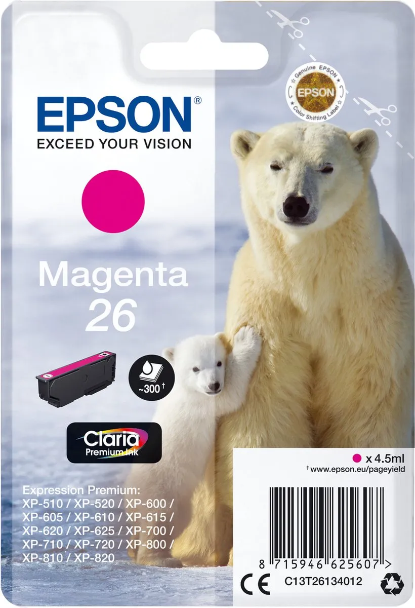 Epson 26 Magenta Inktcartridge - 4,5ml