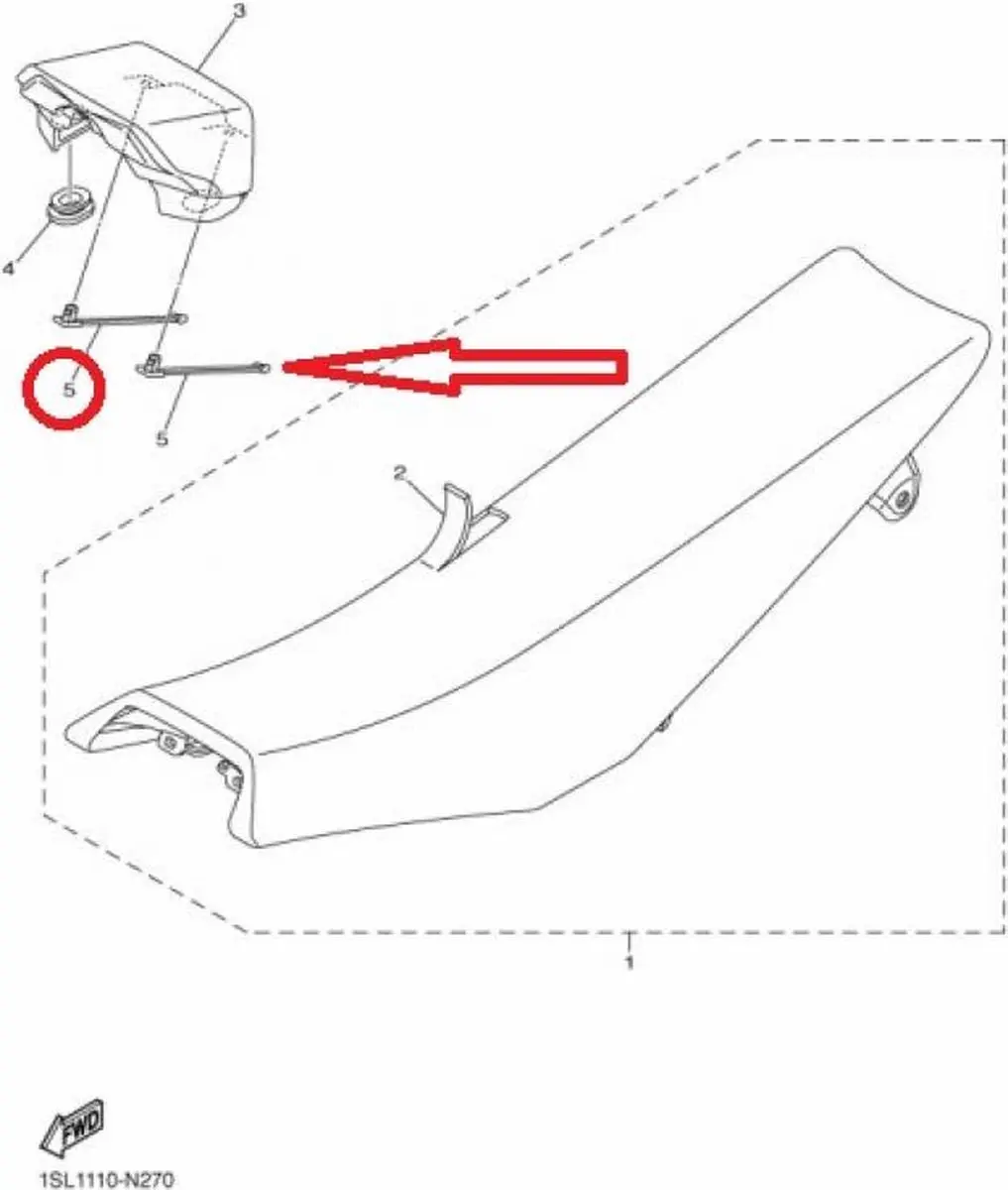 Yamaha 250 YZ-F Zadelgeleider 2014-2017 - 1SL-24734-00