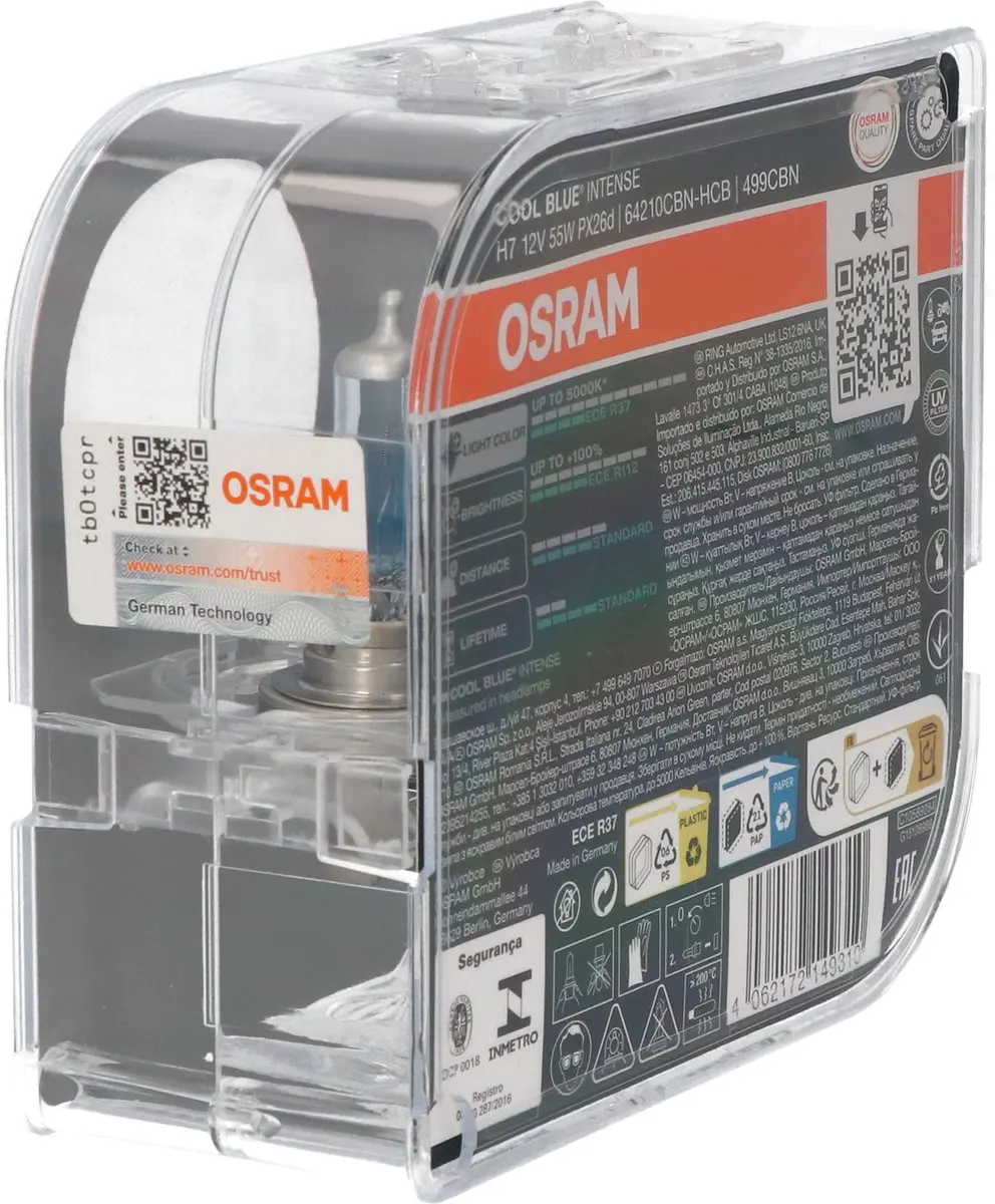 Osram Halogeenlamp H7 55W - IJsblauw 5500K - 2 Stuks