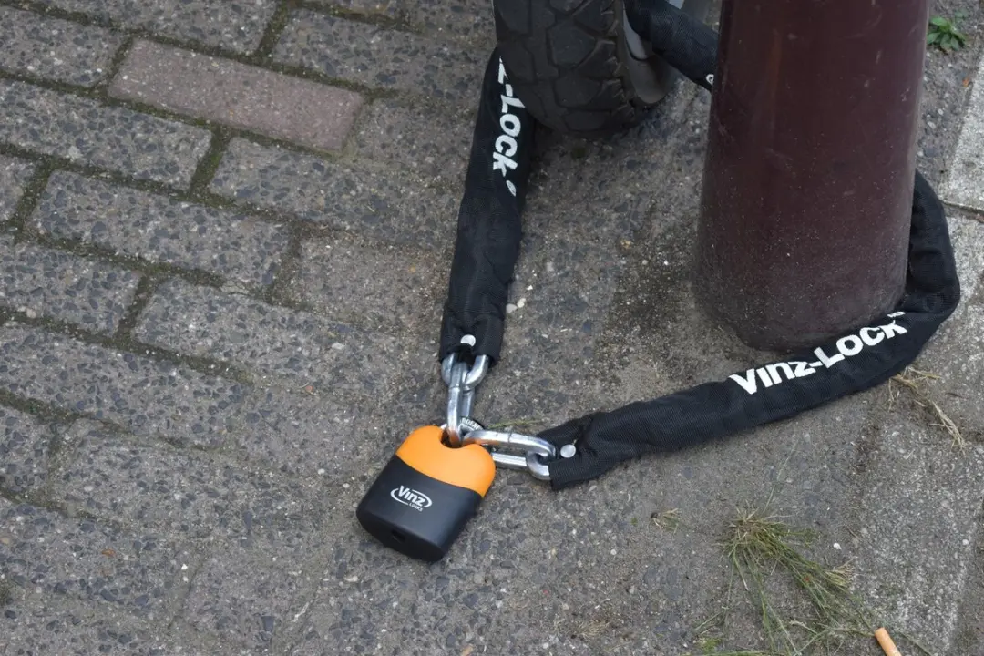 VINZ Fogo Kettingslot 200cm - Zwart