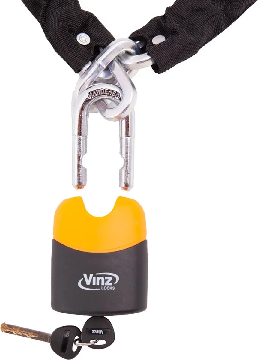 VINZ Fogo Kettingslot 200cm - Zwart