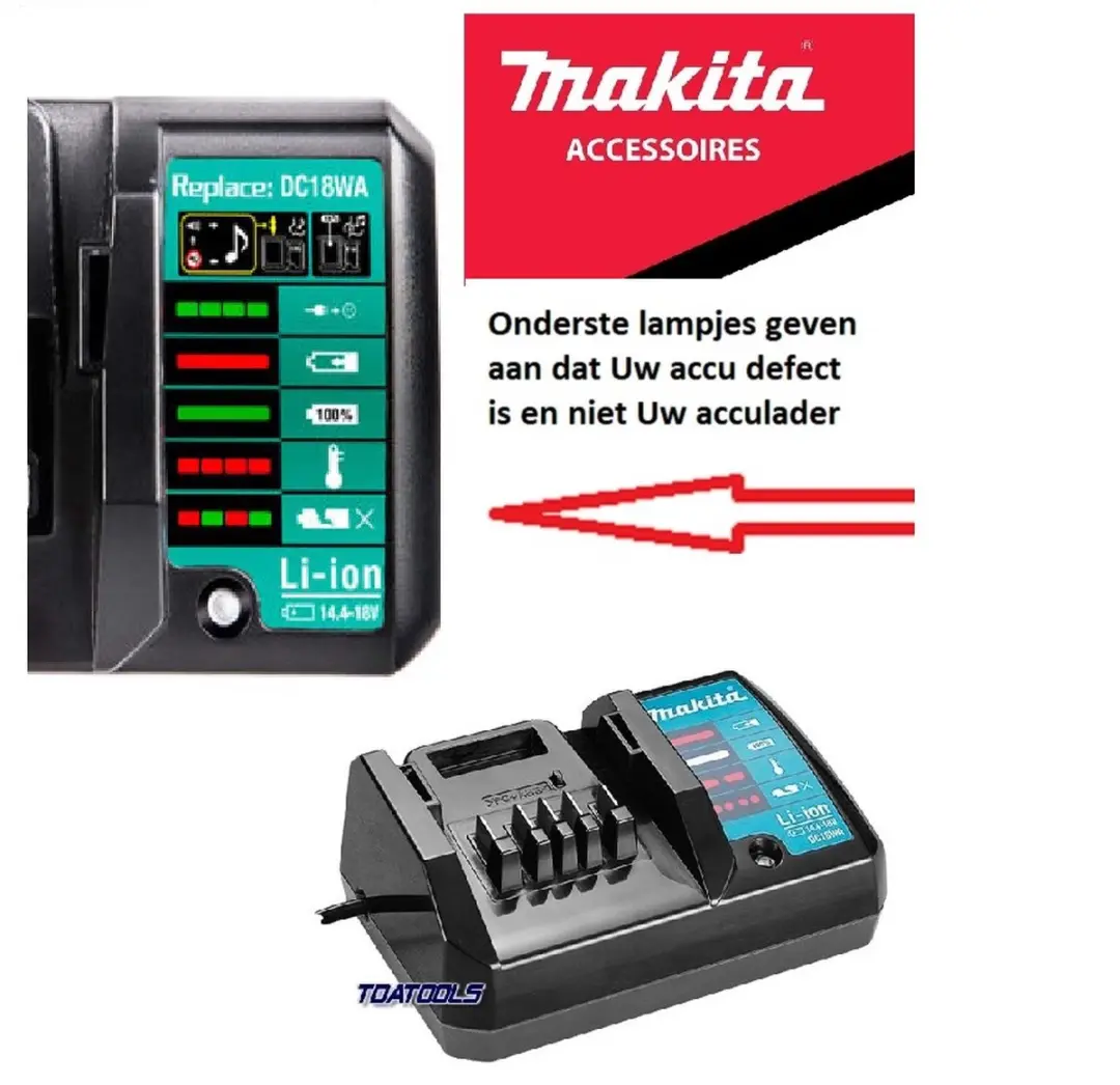 Makita DC18WA Oplader 18V - Zwart