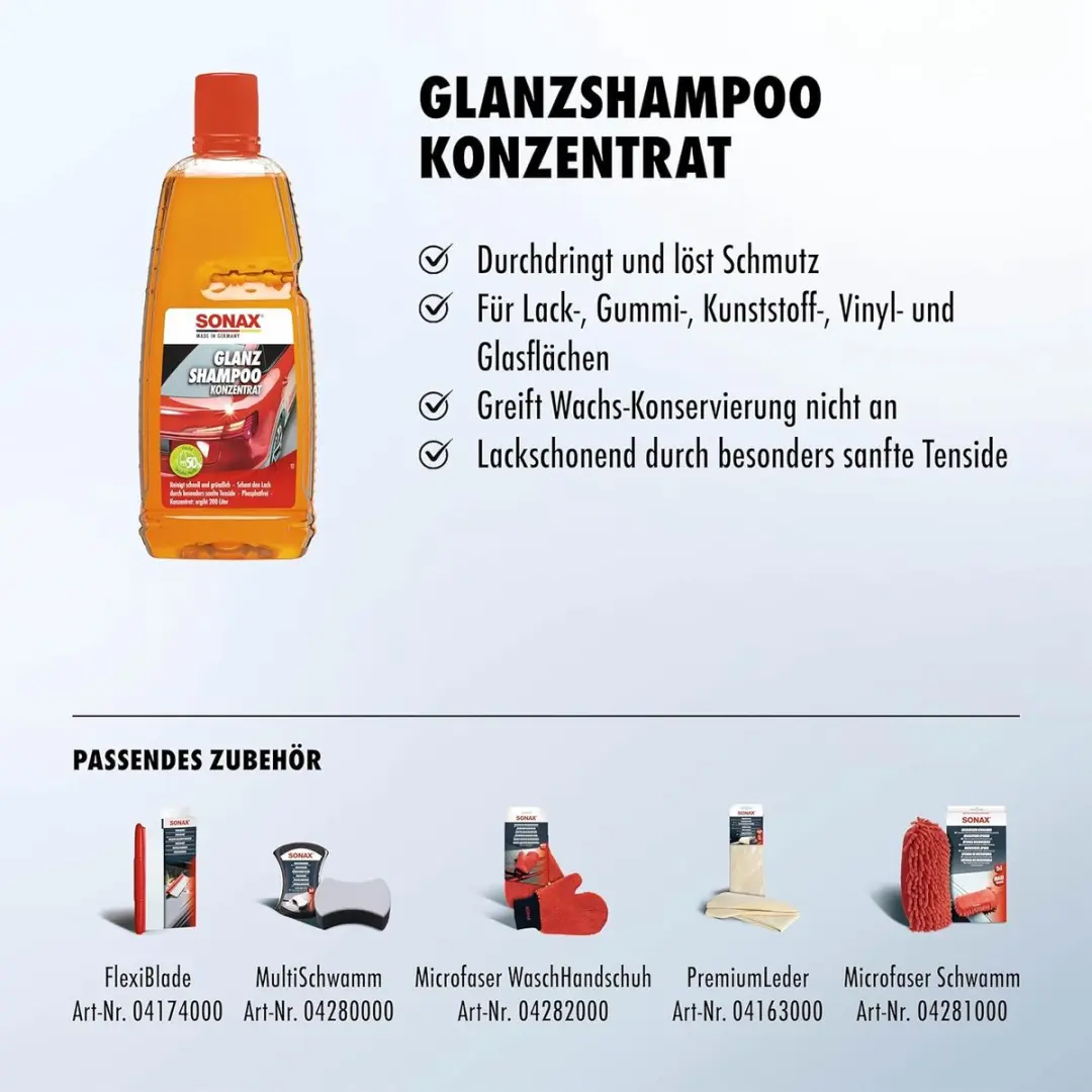 Sonax Glanz-Shampoo Concentraat 1L - 6 Stuks