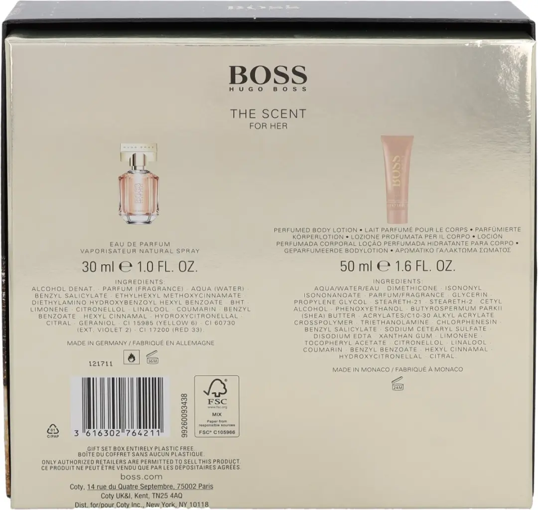 Hugo Boss The Scent Geurenset - Eau de Parfum 30ml & Bodylotion 50ml